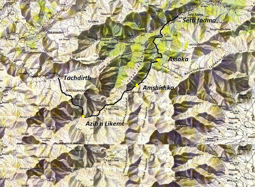 wild morocco trekking map